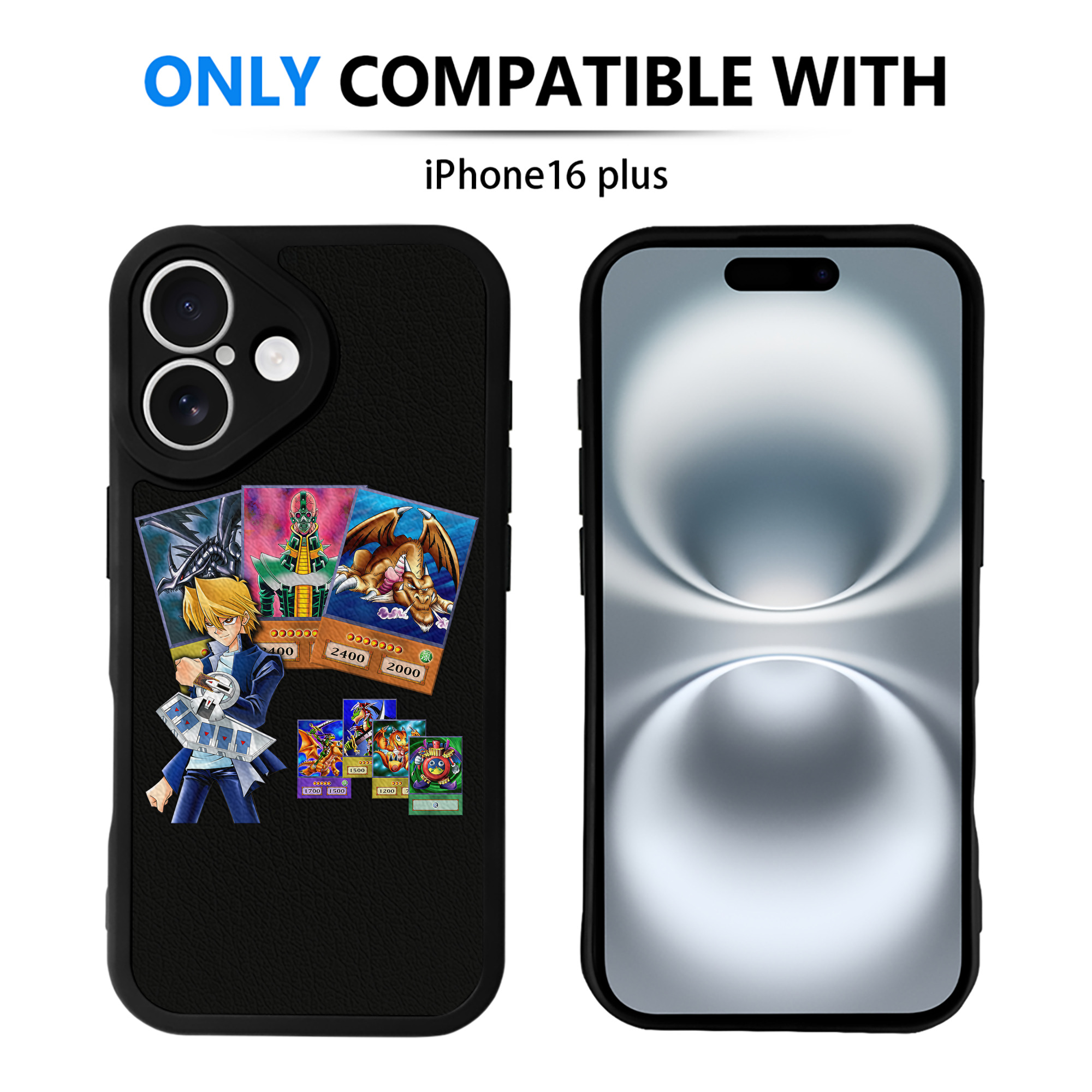 （画像用） 遊☆戯☆王 Yu-Gi-Oh! 【iPhone 16シリーズ対応】シリコンスマホケース（レザー調） 材質：シリコン